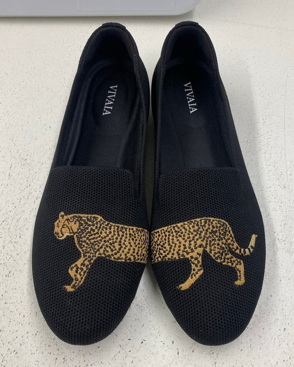 Women Vivaia Audrey Cheetah Round Toe knit graphic slip-on flats shoes 36 (US 6)
